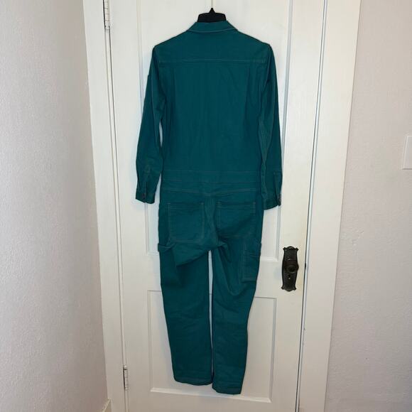 Wildfang Essential Coveralls Teal Blue Cotton Stretch Workwear Jumpsuit – Small - Picture 2 of 14